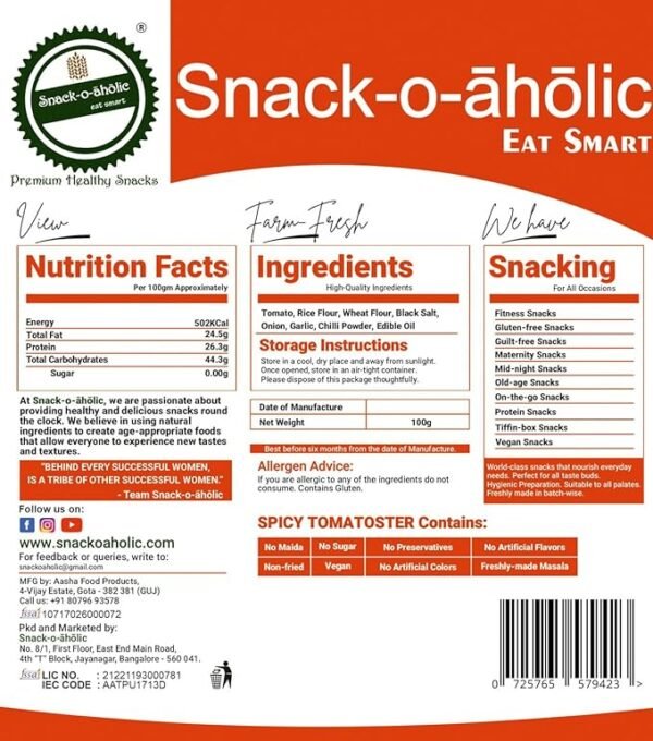 snack-o-aholic Spicy TOMATOSTER