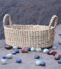 Water Hyacinth Basket, Oval Basket, Eco-friendly Basket, Handmade Basket, Natural Fiber Basket, Storage Basket, Home Decor Basket, Sustainable Basket, Woven Basket, Hyacinth Wicker Basket,