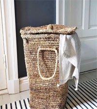 Banana fiber basket, Eco-friendly laundry basket, Sustainable laundry storage, Handwoven laundry basket, Biodegradable laundry hamper, Natural fiber laundry bin, Organic laundry basket, Artisan-made laundry basket, Ethically sourced laundry storage, Eco-conscious laundry organization,