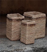 Water Hyacinth Square Basket Set, Square Wicker Basket Set, Handwoven Hyacinth Basket Set, Natural Fiber Basket Set, Sustainable Basket Set, Eco-friendly Square Basket Set, Decorative Hyacinth Basket Set, Storage Basket Set, Hyacinth Container Set, Square Woven Basket Set,