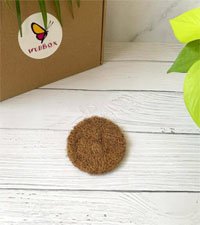 Coconut coir scrubber, Round coir scrubber, Coconut fiber scrubber, Eco-friendly scrubber, Natural cleaning scrubber, Biodegradable scrubber, Kitchen scrubber, Household scrubber, Sustainable cleaning tool, Coconut coir dish scrubber,