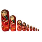 [1 Big Doll Set] [Eco-Friendly] Doll-in-Doll Big: Etikoppaka Handcrafted Wooden Nested Toy – 400-Year-Old Traditional Indian Lacquerware with GI Tag