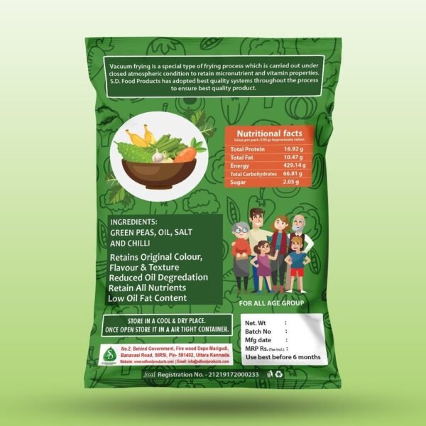 Healthy Bites Green Peas [5 Benefits] – The Ultimate Snack for Health and Wellness (Pack of 3) (SD 01)