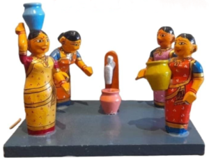 Kondapally wooden toys, Traditional Indian wooden figurines, Handcrafted wooden sculptures, Tap dancing wooden figurine, Collectible wooden toys, Unique wooden collectibles, Indian home decor accents, Artisanal wooden crafts, Ethnic wooden figurines, Wooden dance sculptures,