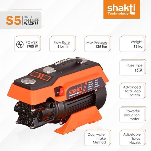 Shakti Pressure Washer S5 [Powerful & Compact] – High-Pressure Cleaning Machine for Home & Outdoor Use (2024)