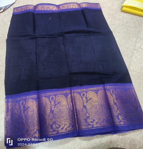 Plain sungudi cotton saree