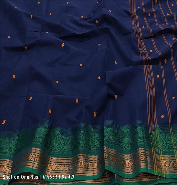 Kanchi Cotton hand woven putta saree