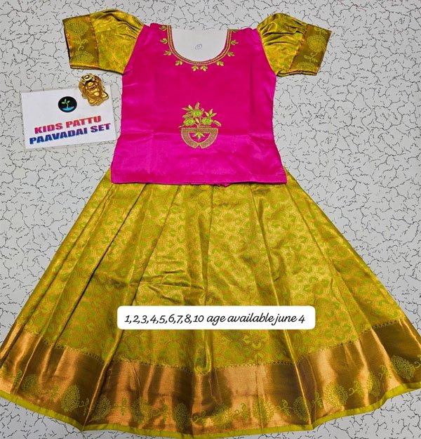 Fancy Silk Pavadai Sattai, Silk Pavadai Sattai for Girls, Elegant Silk Pavadai Sattai, Designer Silk Pavadai Sattai, Silk Pavadai Sattai Collection, Traditional Silk Pavadai Sattai, Fancy Pavadai Sattai for Festivals, Silk Pavadai Sattai with Embroidery, Beautiful Silk Pavadai Sattai, Luxury Silk Pavadai Sattai,