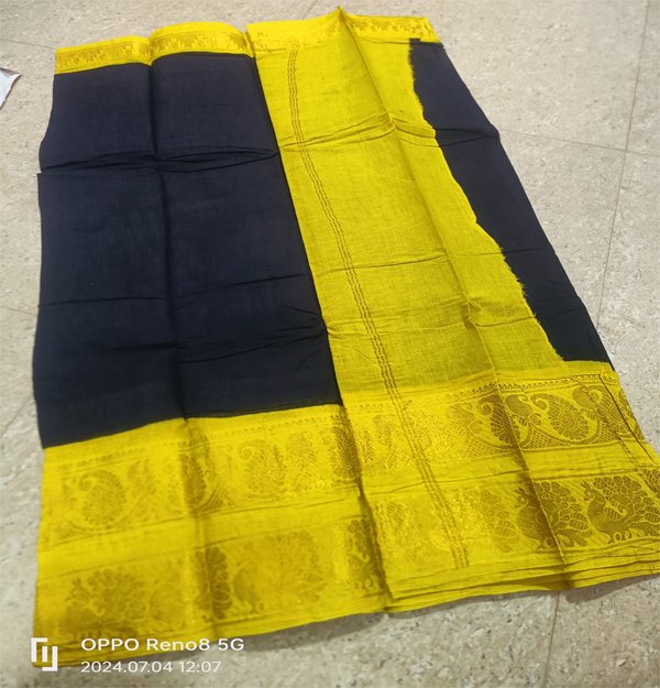 Plain sungudi cotton saree