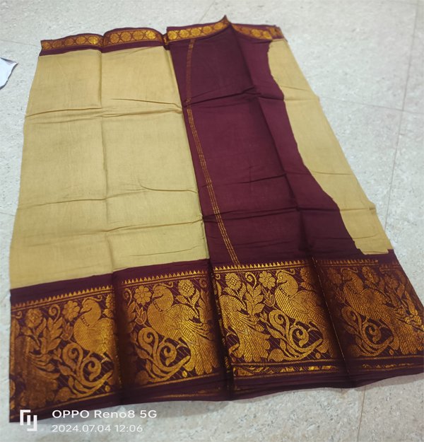 Plain sungudi cotton saree