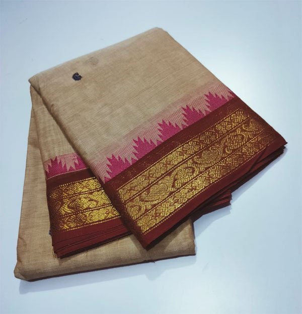 Kanchi Cotton hand woven putta saree