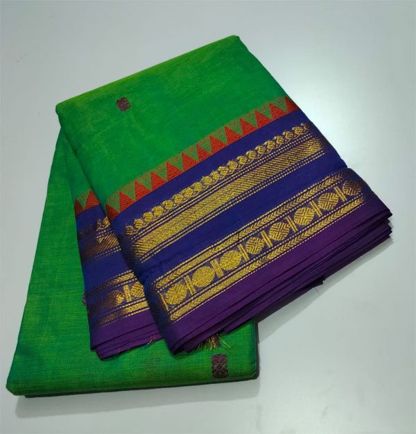 Kanchi Cotton hand woven putta saree