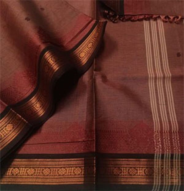 Kanchi Cotton hand woven putta saree