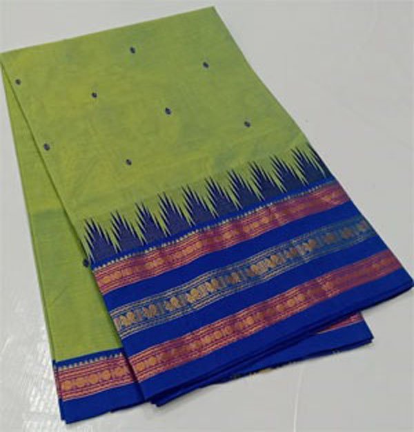 Kanchi Cotton hand woven putta saree