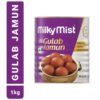 Milky Mist Gulab Jamun Tin 1KG – Soft, spongy, and delicious Indian sweets soaked in sugar syrup, perfect for festive celebrations and desserts