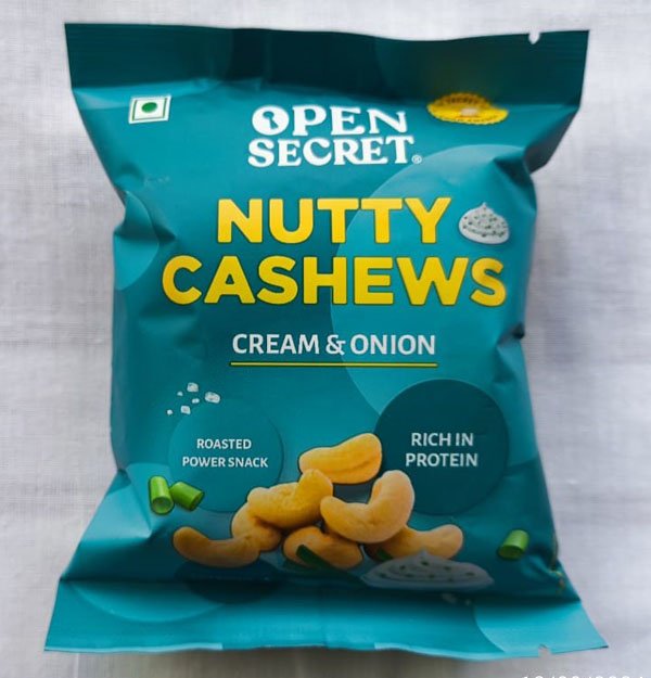 Open Secret Nutty Cashews, Buy Open Secret cashews online, Healthy cashew snacks, Protein-rich cashew snack, Nutty cashews Open Secret, Guilt-free cashew snack, Roasted cashews Open Secret, Premium cashew nuts snack, Open Secret healthy snacks, Nutty cashew review,