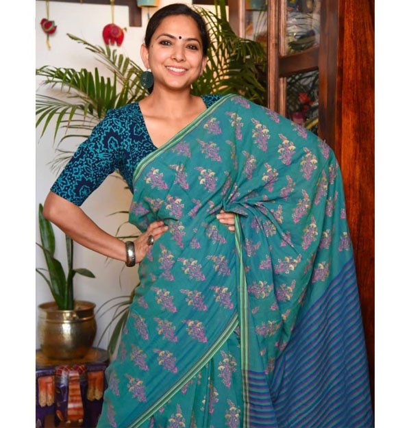 Digital Print Linen Saree