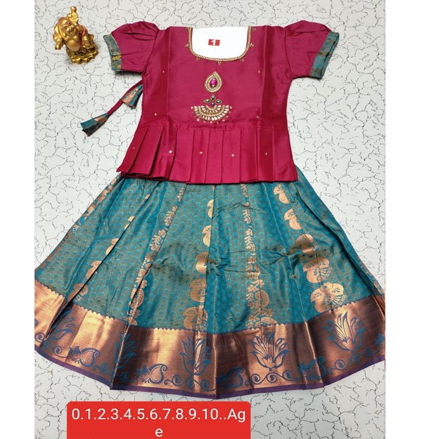 Kids Pattu Pavadai online, Traditional Pattu Pavadai for kids, Kids silk Pavadai set, Pattu Pavadai dress for baby girls, Kids Pattu Pavadai with dupatta, Ethnic wear for kids - Pattu Pavadai, Buy Kids Pattu Pavadai sets, Designer Pattu Pavadai for toddlers, Baby girl Pattu Pavadai, South Indian Pattu Pavadai for kids,