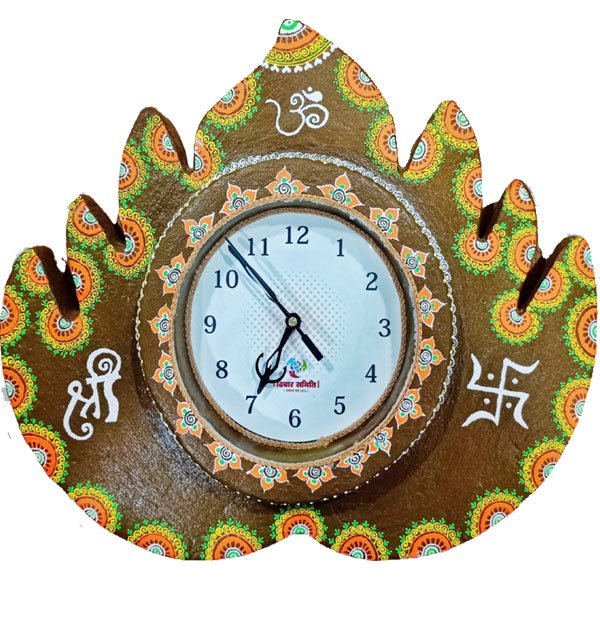 Kamal wall clock 7.5 inch, Traditional Kamal wall clock, Kamal flower wall clock, 7.5 inch decorative wall clock, Elegant Kamal clock design, Kamal clock for home decor, Stylish round Kamal wall clock, Floral wall clock 7.5 inch, Unique Kamal clock, Kamal wall clock for gifting,