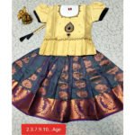 [2-Piece Traditional Set] Kids Pattu Paavadai – Festive Wear for Little Girls