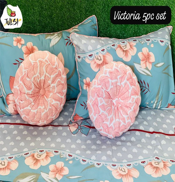 Hand Made Designer 5 pc's Cushion Bedding Set