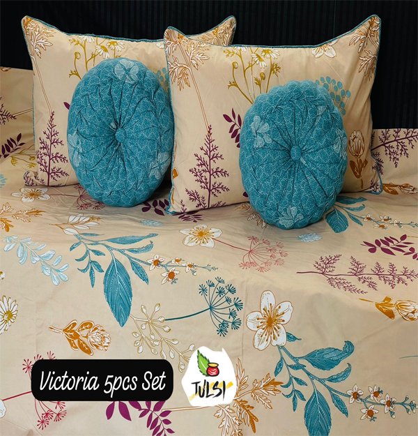 Hand Made Designer 5-pc's-Cushion-Bedding-Set