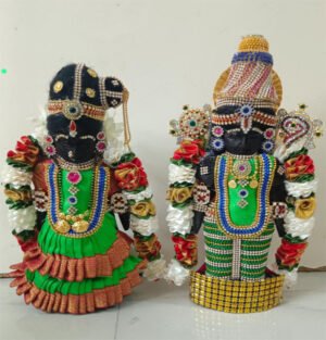 Marapachi dolls Padmavathi Venkateswara, Decorated Marapachi dolls set, Traditional Marapachi bommai online, Marapachi dolls for Navaratri Golu, Venkatesha and Padmavathi dolls, Marapachi dolls in bridal dress, Handcrafted Marapachi dolls India, Golu dolls Venkatesha Padmavathi, Wooden Marapachi dolls dressed as gods, Buy decorated Marapachi dolls online, Ethnic Marapachi dolls Tamil Nadu, Custom made Marapachi dolls, Venkateswara Padmavathi wedding dolls, South Indian traditional wooden dolls, Dolls for Golu display online, Divine couple dolls for Navratri, Temple themed Marapachi dolls, Pair dolls for bommai kolu, Indian wedding Marapachi set, Venkatesha Padmavathi golu decoration,
