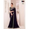 Stunning Karishma Georgette Sarees with Soft Satin Silk and Banglori Silk Blouse - Designer Party Wear