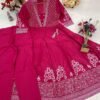 Anarkali kurta set with saganeri print