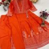 Anarkali kurta set with saganeri print