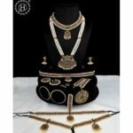Authentic Bharatanatyam Jewelry Set Traditional Gold Plated Temple Dance Accessories JH6502
