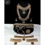 Authentic Bharatanatyam Jewelry Set Traditional Gold Plated Temple Dance Accessories JH6503