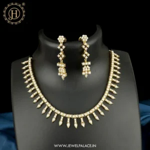 Gold plated premium necklace with intricate designs and a luxurious finish, perfect for weddings, parties, and festive occasions