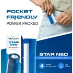 Star Neo Rechargeable Flashlight [4+ Hours Battery] | [5W Ultra-Bright LED] | [Fast 3-Hour Charging]