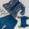 Elegant Chinon Fabric Dress – [Front Side Full Embroidery Work] with Fancy Latkan – [Free Size] – Jacket  / Waistcoat