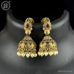 Royal Antique Gold Earrings for women, featuring intricate designs and a timeless antique finish, perfect for weddings, traditional events, and festive occasions.