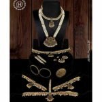 Authentic Copper Multicolour Bharatanatyam Jewellery Set (10 Pieces) with Green & Red Kemp Stones for Women | JH138