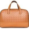 Premium leatherette duffel bag with shoulder strap and separate shoe compartment