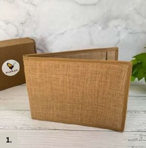 Eco-friendly Jute File Folder with natural finish and secure flap closure