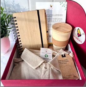 Conscious Welcome Box for Employees - Bamboo Bottle, T-Shirt, cork Diary for Employees