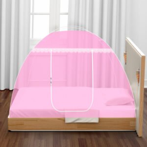 "Single Bed Foldable Mosquito Net - 4x6.5 – portable, easy-to-set, and bug-free sleep solution"
