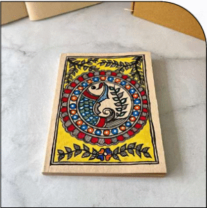 Madhubani Handmade Paper Diary – Traditional Indian Art on Recycled Cotton Journal