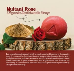 Multani Rose Soap with Fuller's Earth and Rose Extracts for Glowing Skin