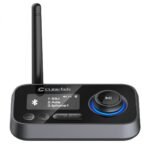 [3-in-1] Cubetek Bluetooth V5.0 Transmitter Receiver – Dual Link, LCD Display, Bypass Mode