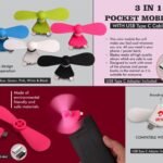 [3-Port Universal Fan] Pocket Mobile Fan for On-the-Go Cooling
