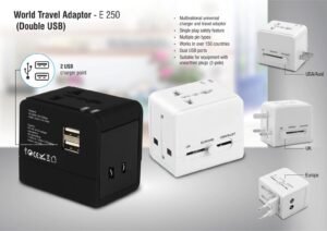 World Travel Adaptor with Dual USB Charging – Fast & Global Charging