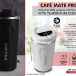 Cafe Mate Pro [Smart LED Display, 510ml Capacity, Vacuum Insulated] – Fresh Sips, Anytime!