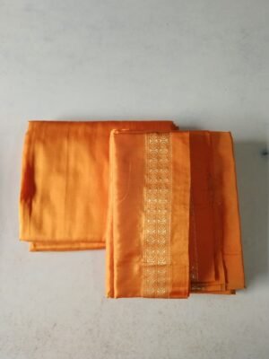 Reshmi Orange Colour Madi for South Indian Celebrations