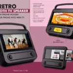 [5 W] Retro TV Bluetooth Speaker – Vintage Design + Phone Holder (1200 mAh, FM/TF/USB)