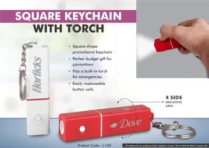Square Keychain with Torch